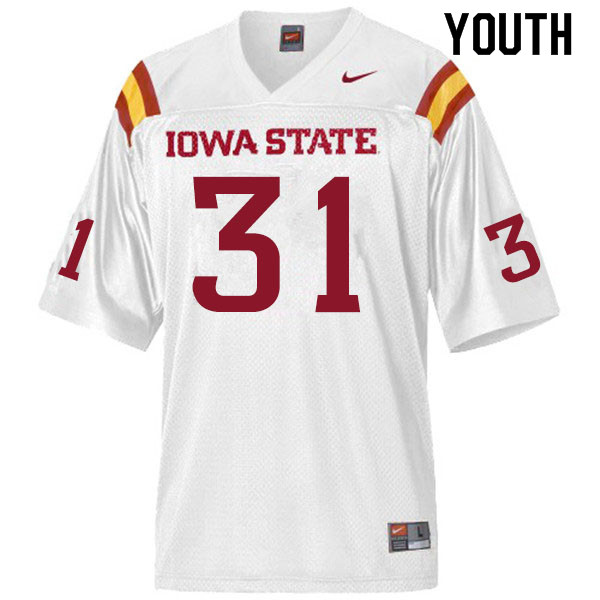 Iowa State Cyclones Youth #31 Virdel Edwards II Nike NCAA Authentic White College Stitched Football Jersey NH42U71FM